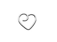 100pcslot free shipping silver stainless steel punk heart shape nose ring earring cartilage helix rings daith body piercing