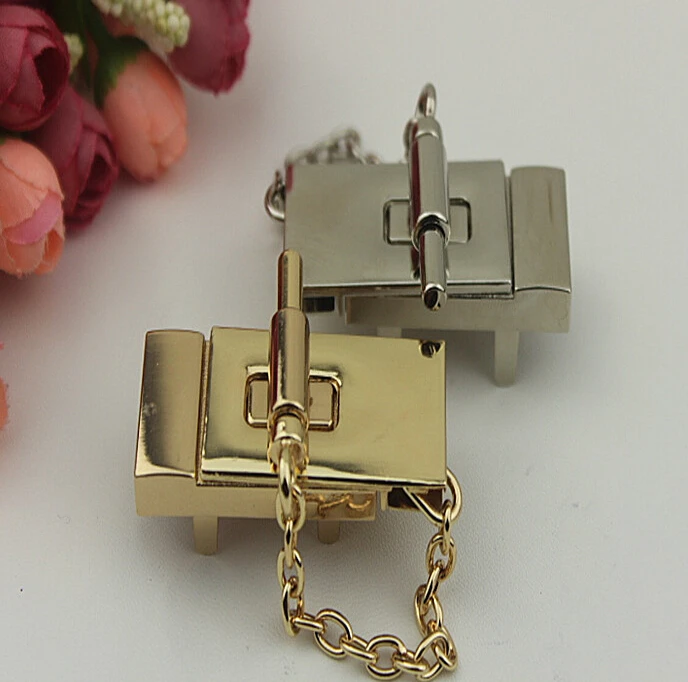 2 вида цветов прямоугольный замок цепи металлические аксессуары для сумок
