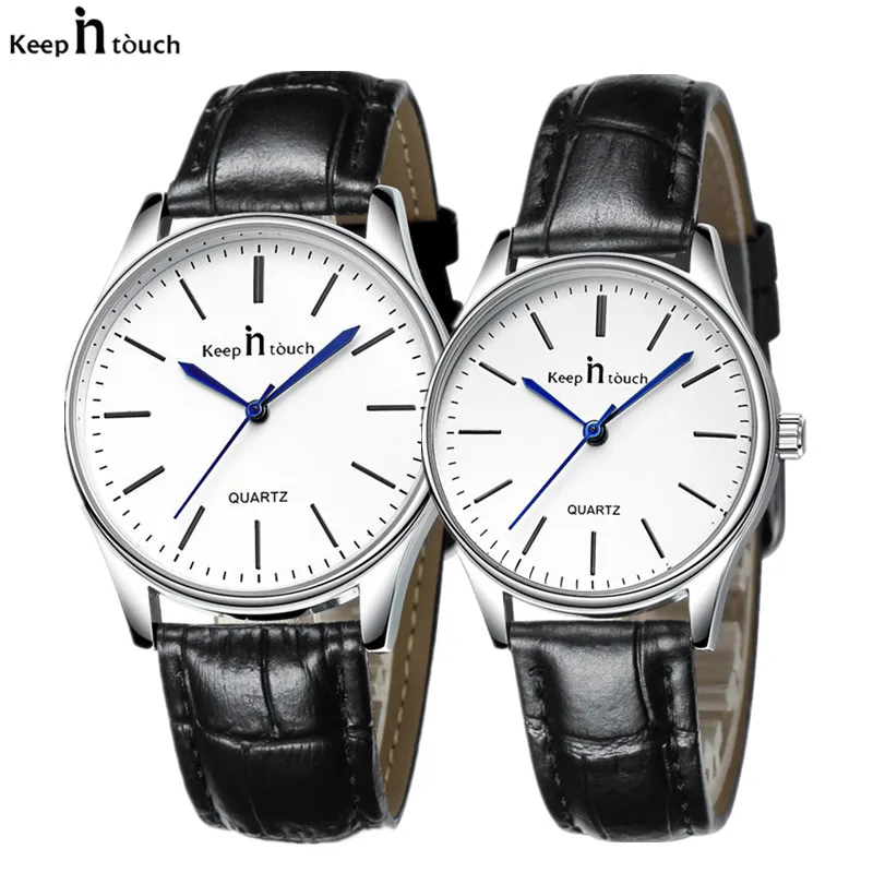 Relojes бренд 2017 Водонепроницаемый черный белый цвет пару часов таблицы модные