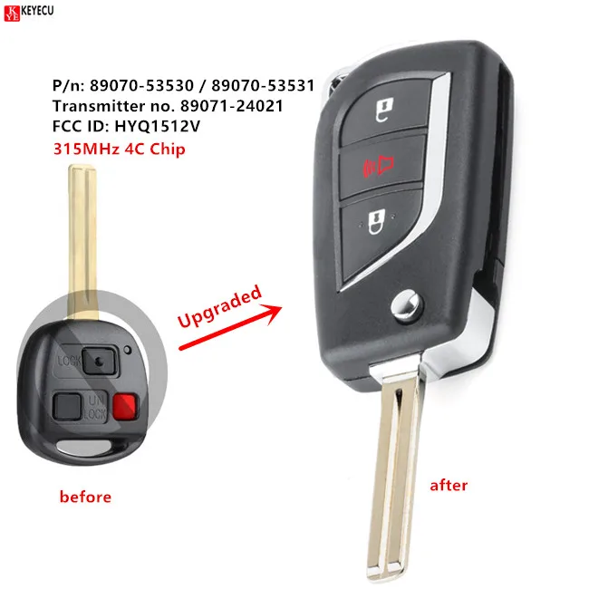 Keyecu обновленная замена флип Автомобильный Брелок дистанционного управления с