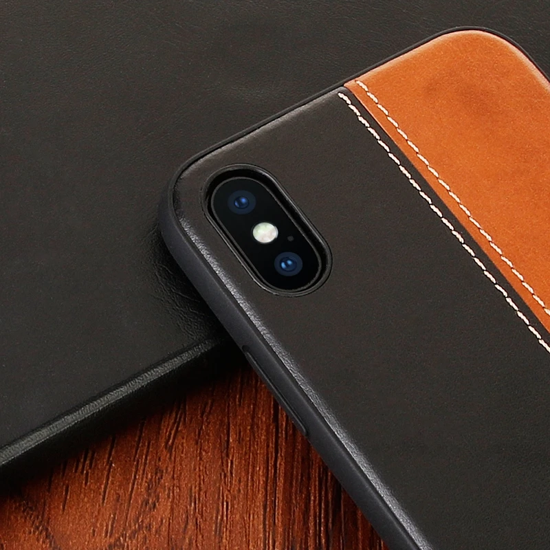 Ретро винтажный Чехол из искусственной кожи для iphone 7 8 plus двойной цветной Мягкий