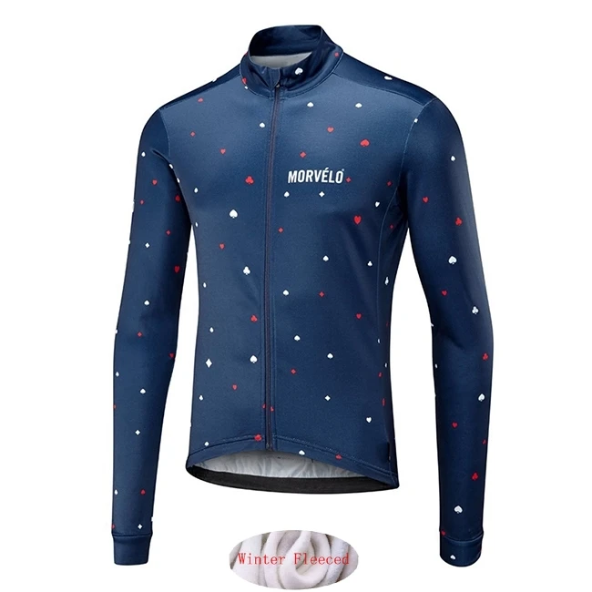 Jersey Morvelo/ зимний комплект из теплого флиса с длинными рукавами, теплая одежда, Майо, ciclismo, велосипедная зимняя одежда для велоспорта Ropa de invierno - Цвет: Jersey