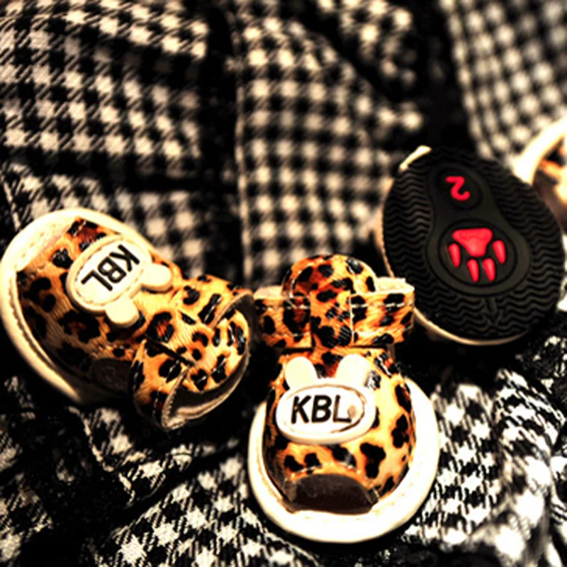 Обувь для собак pettcircle летняя обувь из ПУ кожи с леопардовым принтом чихуахуа