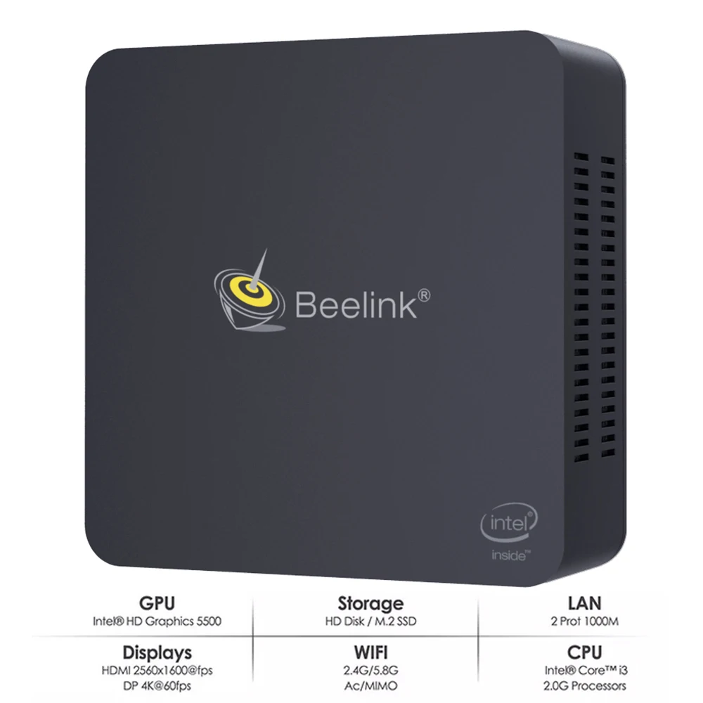 Beelink L55 i3-5005U 8GB RAM 512GB SSD 5G WIFI bluetooth 4.0 1000M LAN HDD Mini PC Support Windows 10 USB3.0 TV Box