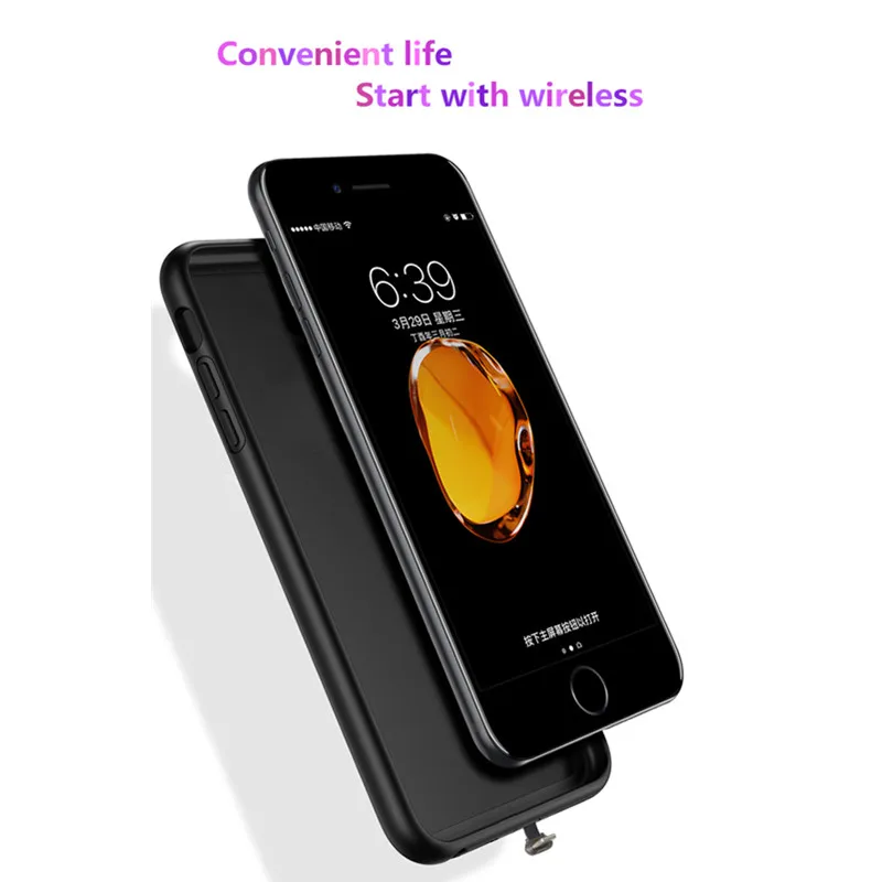 Qi Беспроводное зарядное устройство, чехол-приемник для iPhone 6, 7, 6s, 7 plus, чехол для телефона с адаптером, используемый на беспроводной зарядной подставке