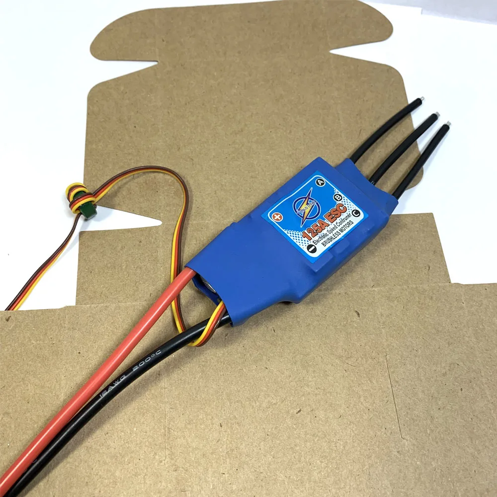 BJT 125A ESC Бесщеточный Регулятор скорости двигателя с 5А/5В BEC для вертолета с фиксированным крылом на радиоуправлении UBEC125A