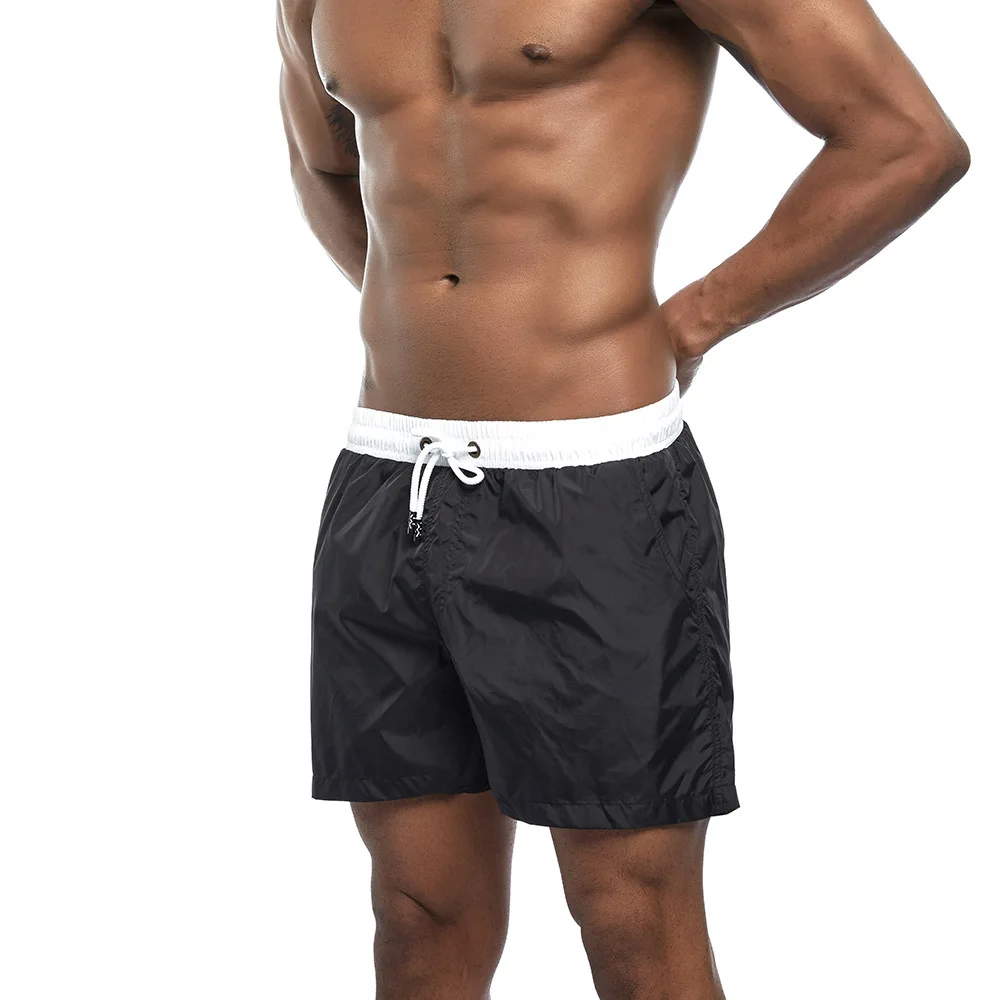 black Пляжные шорты Deportivo Hombre Maillot Homme Bain Sunga Masculina быстросохнущие свободные брюки мужские короткие спортивные мужские боксерские шорты - Цвет: black