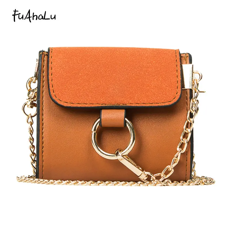 

FuAhaLu Mini casual wild chain package sanding shoulder Messenger bag