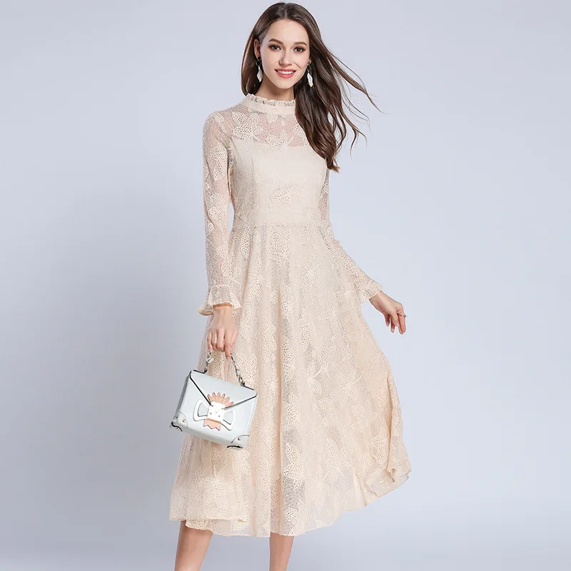 Larci Для женщин сетки лоскутное кружевное платье взлетно-посадочной полосы Винтаж