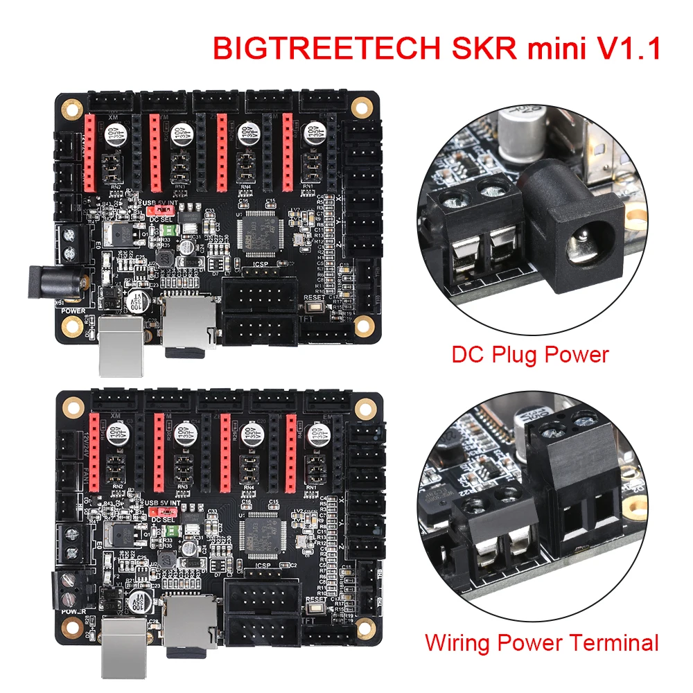 

BIGTREETECH SKR мини V1.1 Управление доска 32 бит TMC2208 TMC2130 A4988 DRV8825 драйвер 3D-принтеры Запчасти SKR V1.3 Reprap МКС GEN L