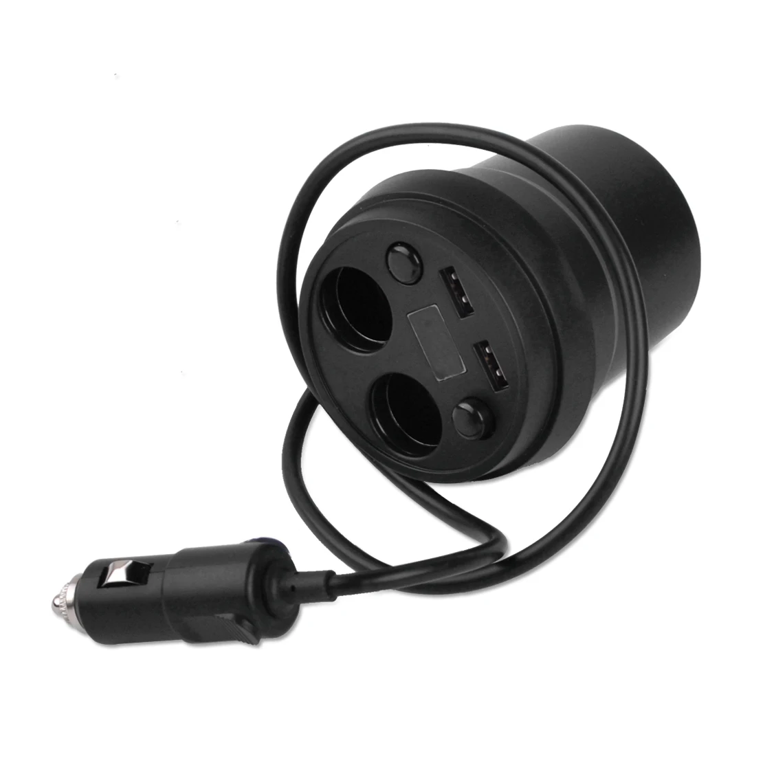 DWCX автомобильный черный 2 гнезда прикуриватель чашка двойной USB зарядное