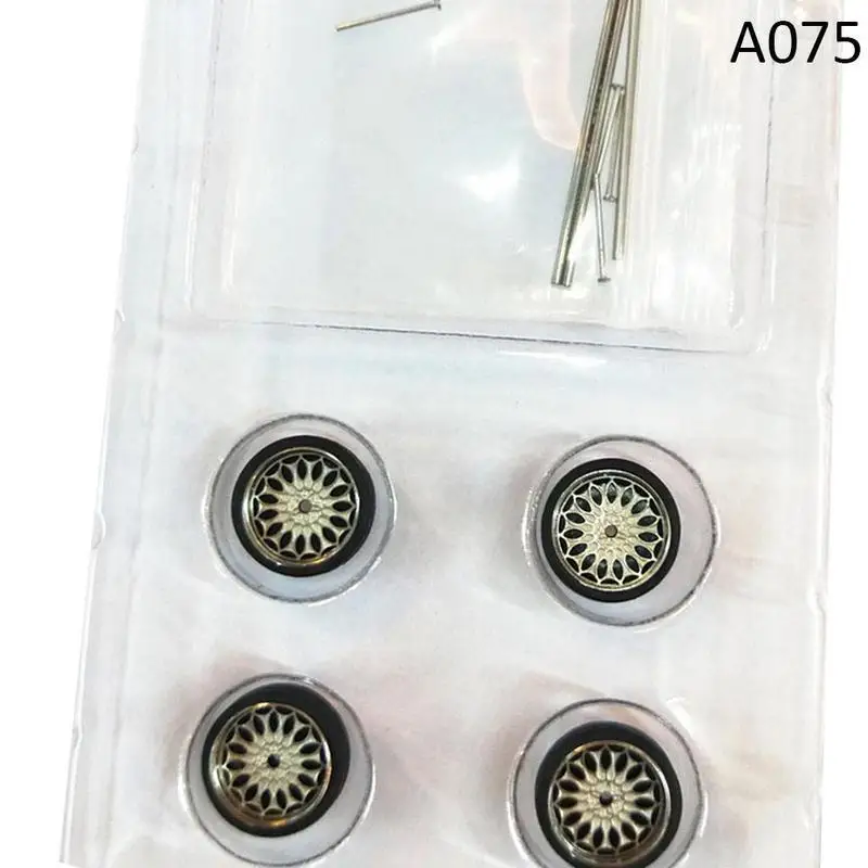 4wheels+2axles+4end Caps 1:64 Model Modified Tire Diecasts Alloy Wheel Tire Rubber Vehicles General Model Car Change Accessory - Цвет: E