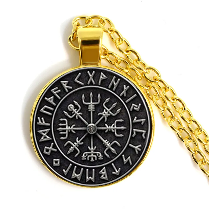 2018/Vegvisir Viking Compass pendant jewelry glass cabochon necklace men and women wear necklaces. | Украшения и аксессуары