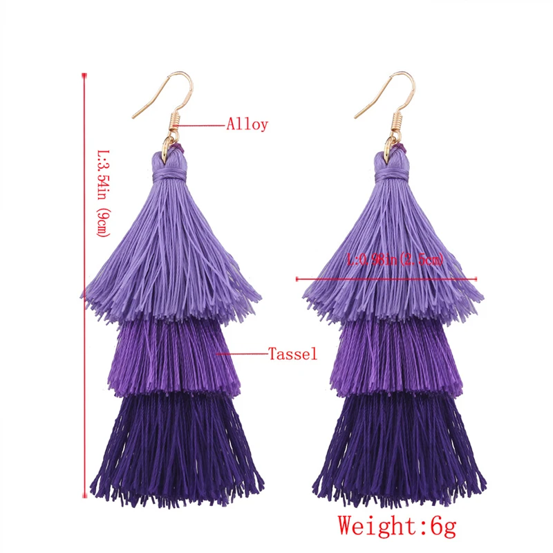 Многослойная юбка в стиле бохо ручной работы в гавайском стиле, длинные серьги в форме капли для женщин на вечеринке, летние подарки на день рождения, украшения для женщин, бохемский стиль.