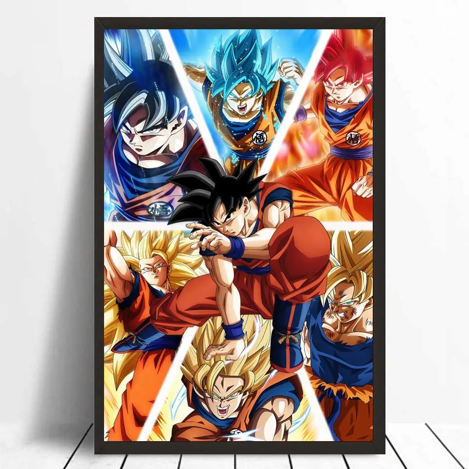 FX060 Dragon Ball Super Ultra Instinct Goku Япония Аниме Комикс горячий плакат искусство шелковые светлые холщовые современная домашняя, комнатная, настенная Печатный Декор