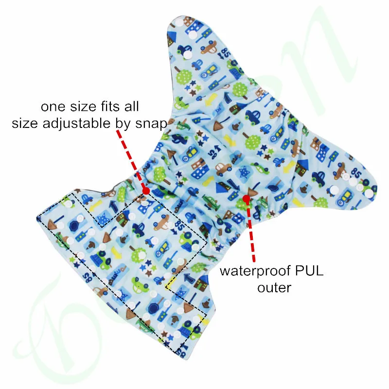 Регулируемые детские подгузники из бамбукового угля карманные тканевые двойные