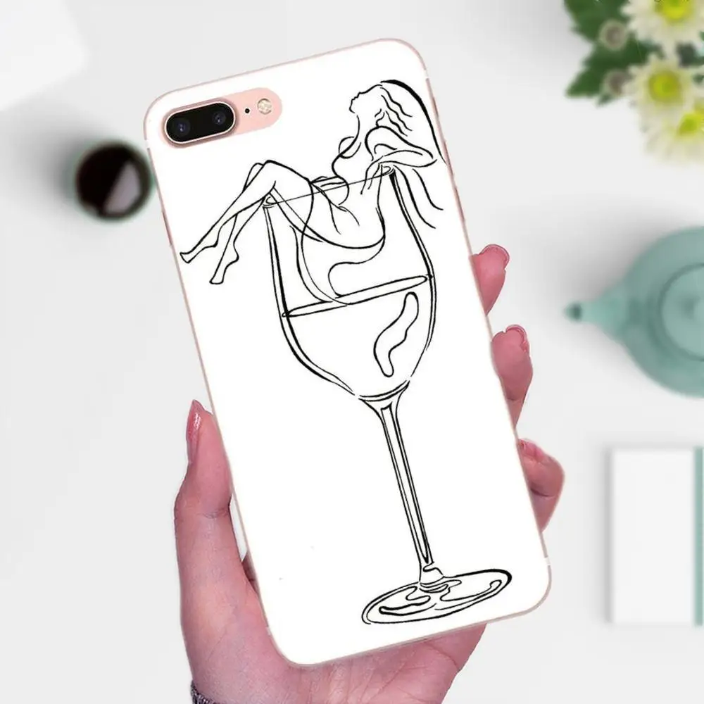 Модная девушка с чашкой вина мягкий TPU художественный принт для Xiaomi Mi3 Mi4 Mi4C Mi4i Mi5 Mi