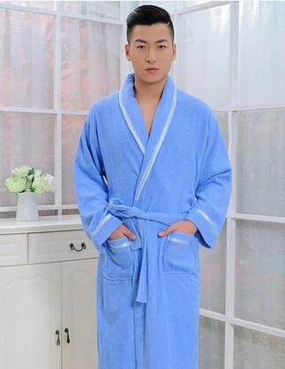 Махровая ночная рубашка из 100% хлопка пижама-кимоно халат банный Халат | Мужская