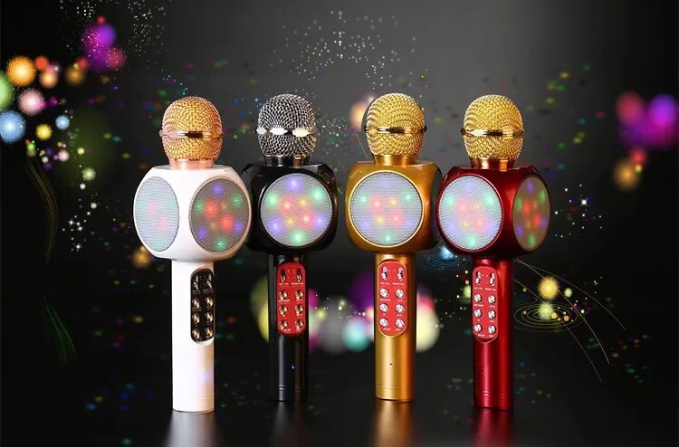 Mobile phone everyone K Ge Bao microphone Blue tooth singing bar with lamp God Michael Star song artifact 2 | Электроника