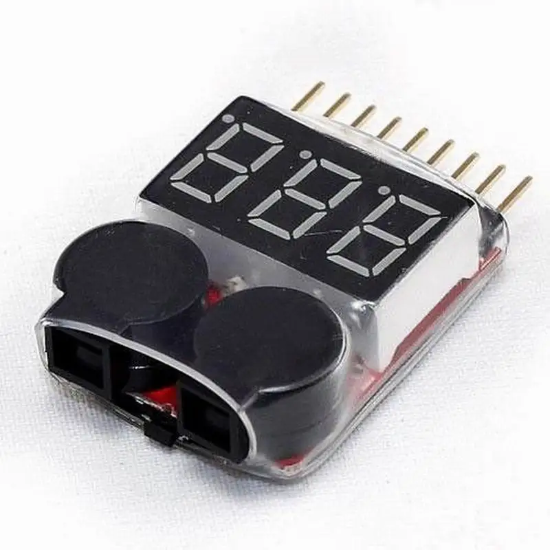 Тестер Напряжения аккумулятора Lipo/li-ion/Fe 1-8S устройство 2 в 1 с сигнализацией