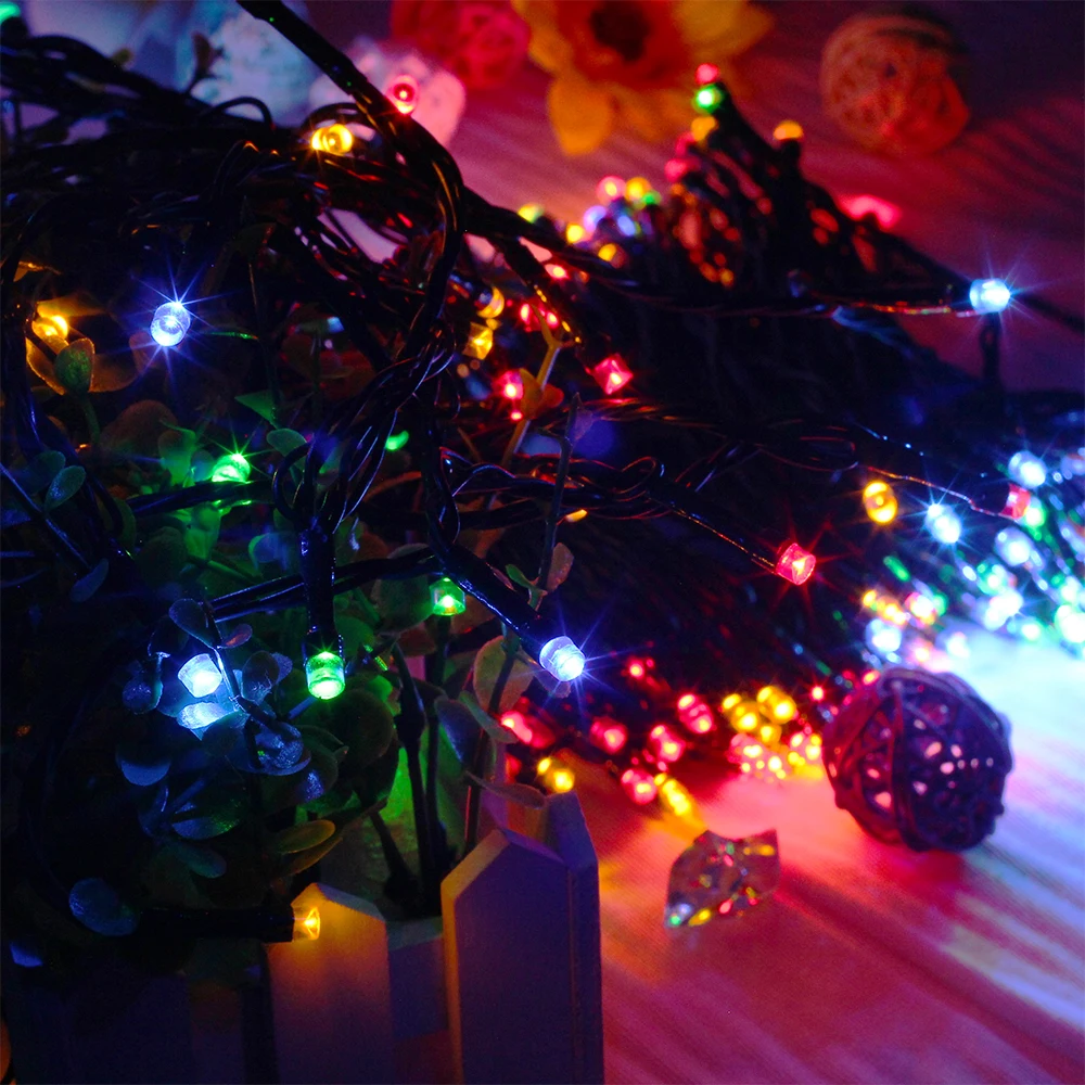 22 м 200LED гирлянда гирлянды солнечные водонепроницаемые разноцветные теплые белые