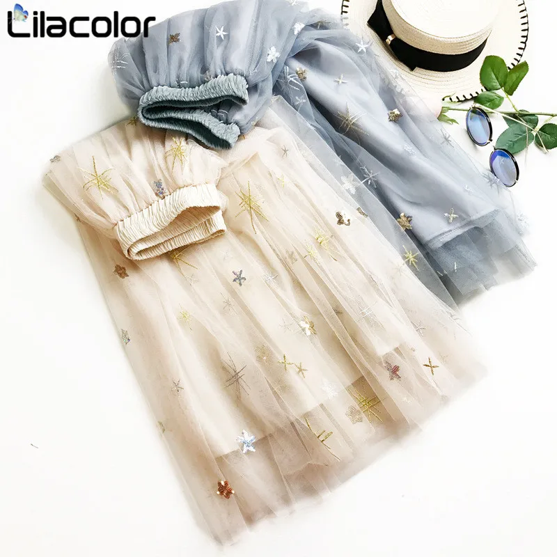 Lilacolor пачка тюль сетки Юбки женские длинные макси юбки 2019 корейские демисезонные