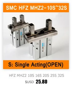 HFZ MHZ2 10D 16D 20D 25D 32D 40D Воздушный Захват двойного действия пневматический палец цилиндр SMC тип алюминиевые зажимы диаметр 10-40 мм