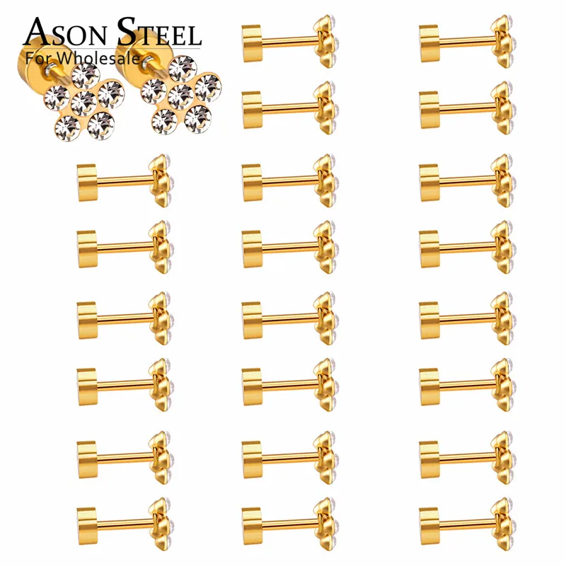 ASONSTEEL милые детские серьги оптовая продажа 12 пар/лот гвоздики в форме цветка с