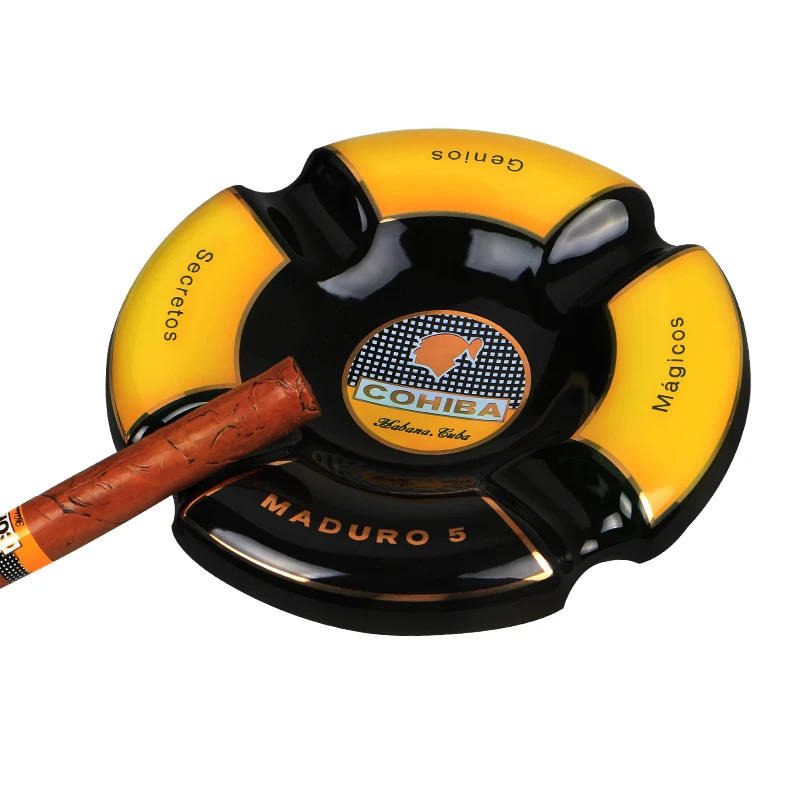 COHIBA пепельница для сигар, Большая керамическая 4 держателя, круглая пепельница, HV-1088
