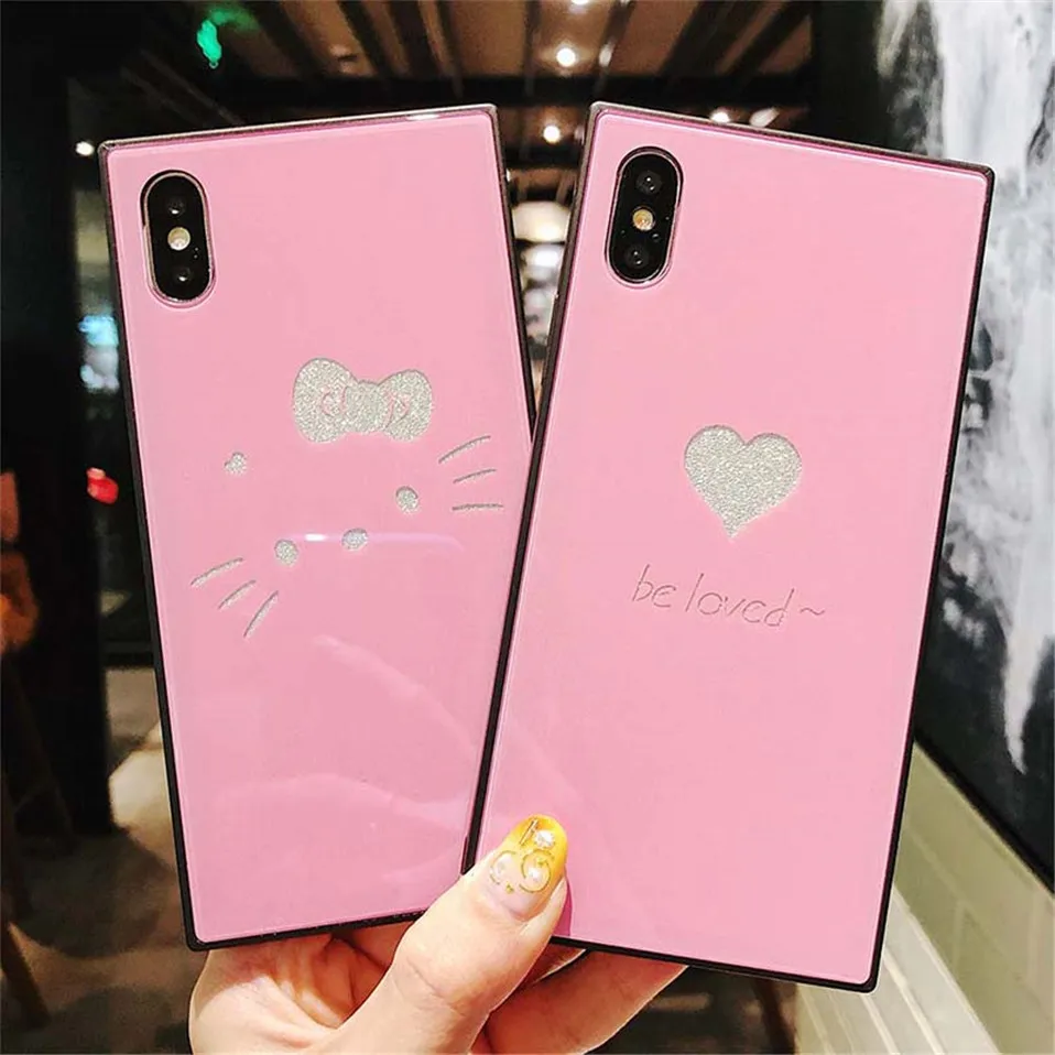 Стекло крышка для iPhone 6 6S 7 8 плюс Чехол X S принципиально закаленное назад случаи |