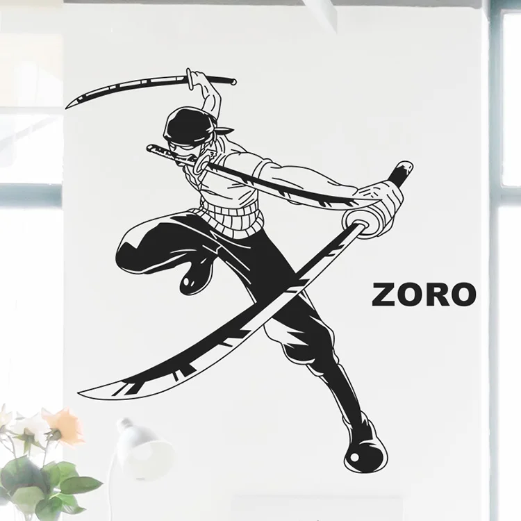 Цельнокроеные настенные стикеры Roronoa Zoro Комиксы и анимационные наклейки с