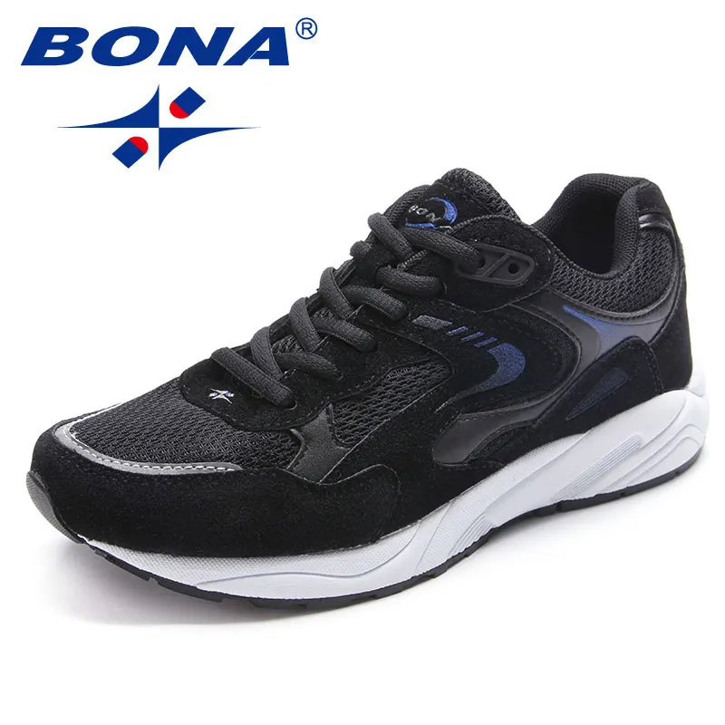 BLACK BONA/Новое поступление; классические стильные женские кроссовки для бега; женская спортивная обувь на шнуровке; мягкие кроссовки для бега; - Цвет: BLACK