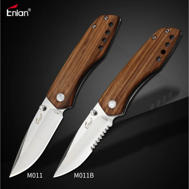 Складной нож Enlan M011 8Cr13MoV G10 карманный тактический Клинок с деревянной ручкой для