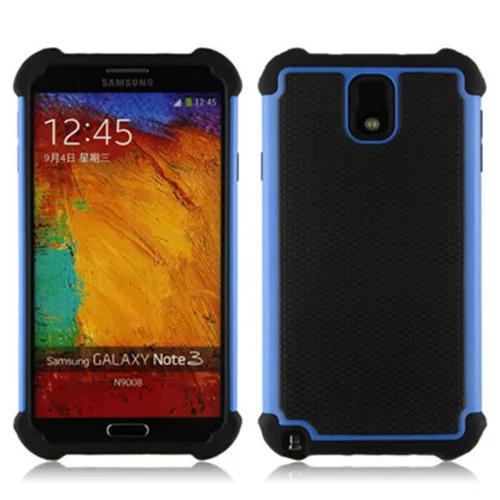 Синий Противоударный пластиковый защитный чехол для samsung Galaxy Note III 3 N9000 N9002 N9005 Hybrid - Цвет: Синий