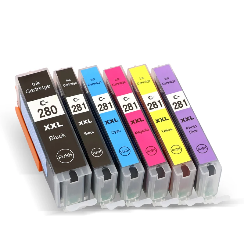 6 шт. для Canon PGI 280 CLI 281 XL XXl чернильный картридж PIXMA TR7520 TR8520 TS6120 TS8120 TS9120 офисные