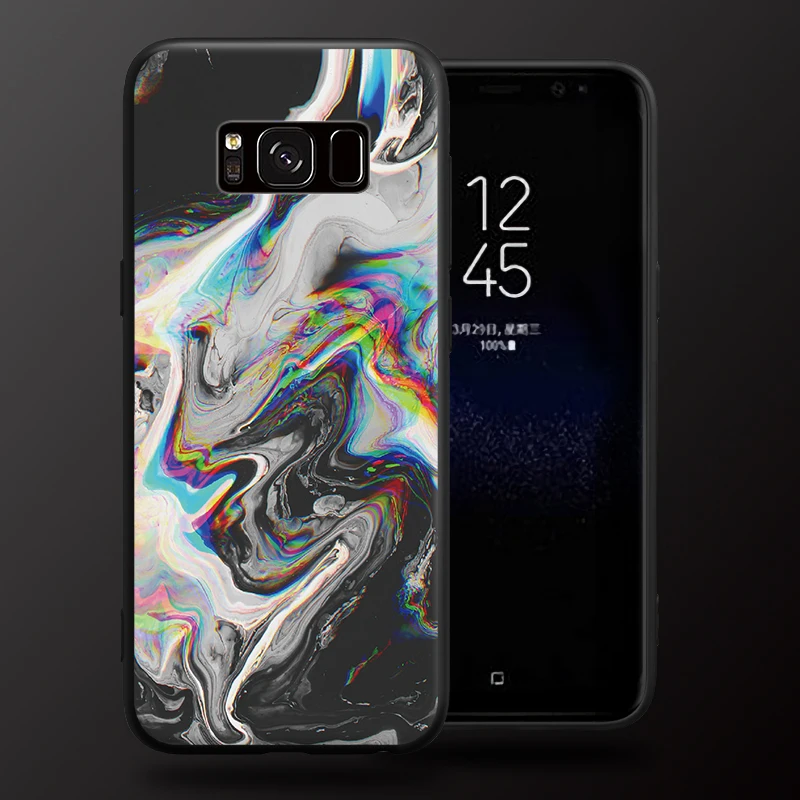 Эстетические удобные живописи тушью Pattern для Samsung Galaxy S6 S7 край S8 S9 Plus Note 3 4 5 8 9 Жесткий чехол для телефона