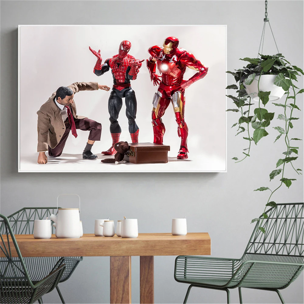Забавный настенный арт Marvel Тайная жизнь супергероя Бэтмена плакаты и принты Джокер Железный человек Капитан Америка Повседневная жизнь домашний декор