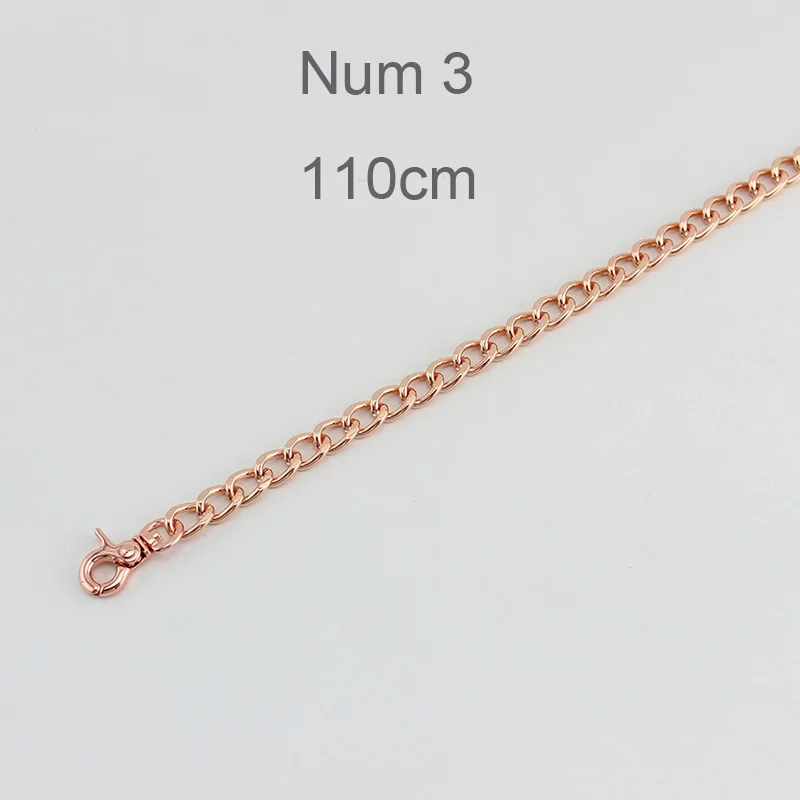 Num 3 110cm 1 шт. 110-120-130см Красивая цепь из розового золота, 3 вида стилей, красивые розовые Золотые женские сумки, кошелек с регулировкой Замена цепочки - Цвет: Num 3 110cm