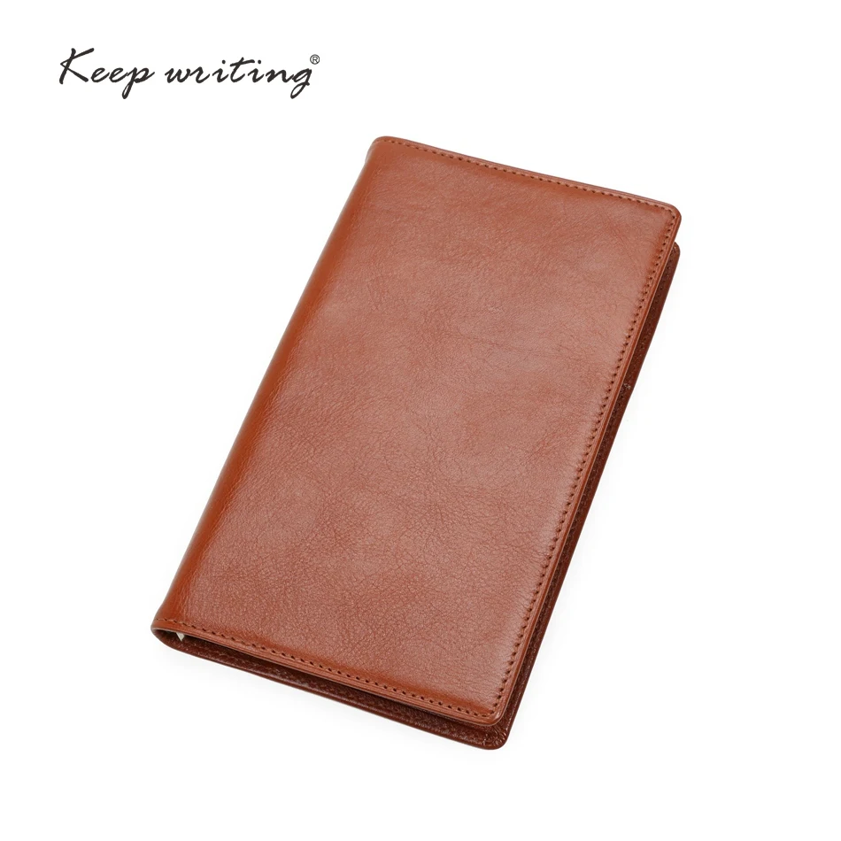 

A6 Genuine leather notebook 45 sheets 100 gsm paper lined pages stationery small Journal real leather durable Cowhide notes