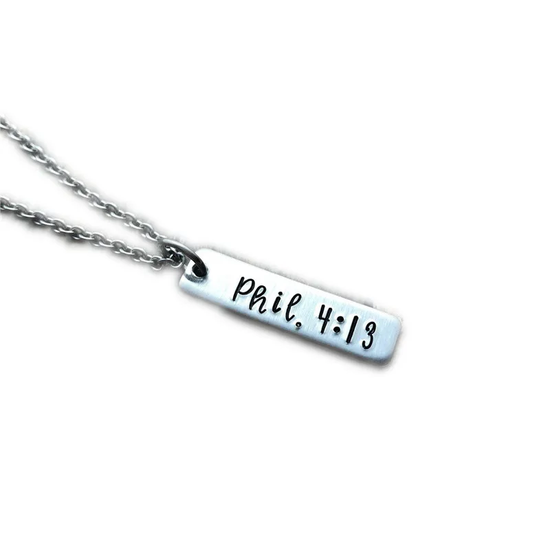

100pcs/lot Phil. 4:13 Necklace Bible Verse Scripture Jewelry I can do all this through him who gives me strength