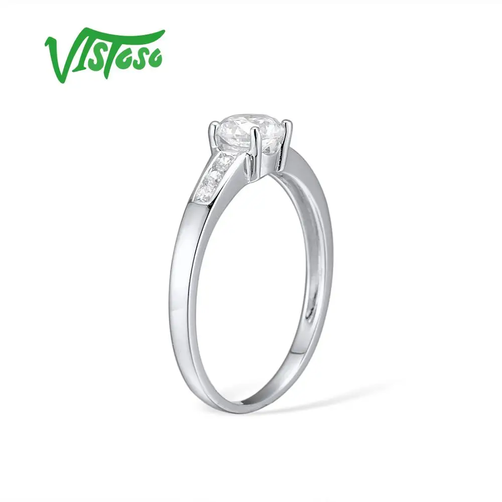 VISTOSO 925 пробы серебряные кольца для женщин ослепительный белый кубический