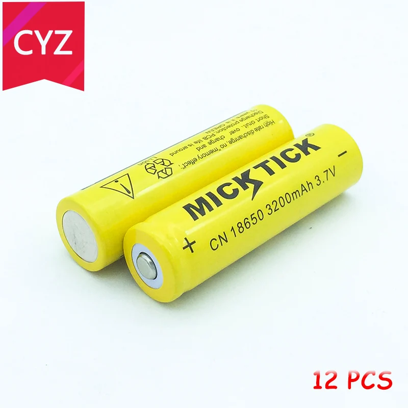 Аккумуляторы MICKTICK литий ионные 18650 в 3 7 мАч 12 шт.|li ion|flashlight ledflashlight large |