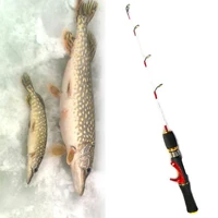 free shipping 55cm newest ice fishing rod solid mini fishing pole for winter pike perch fishing free rod tube case