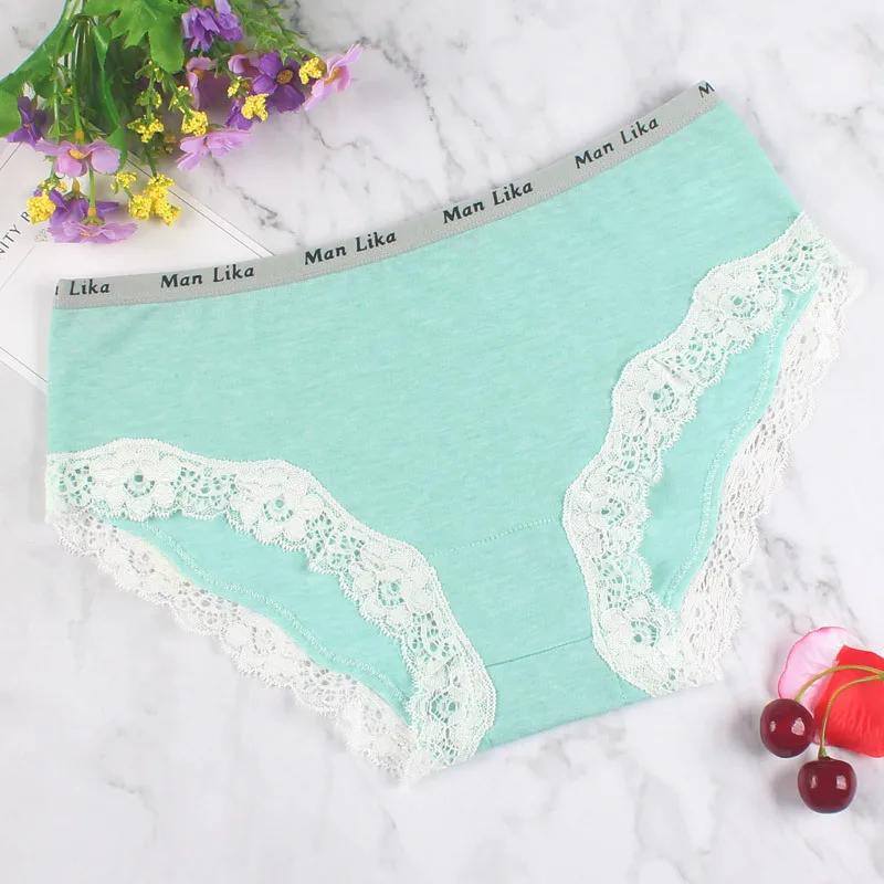 Новинка стильное хлопковое женское нижнее белье цветные белые кружевные трусики