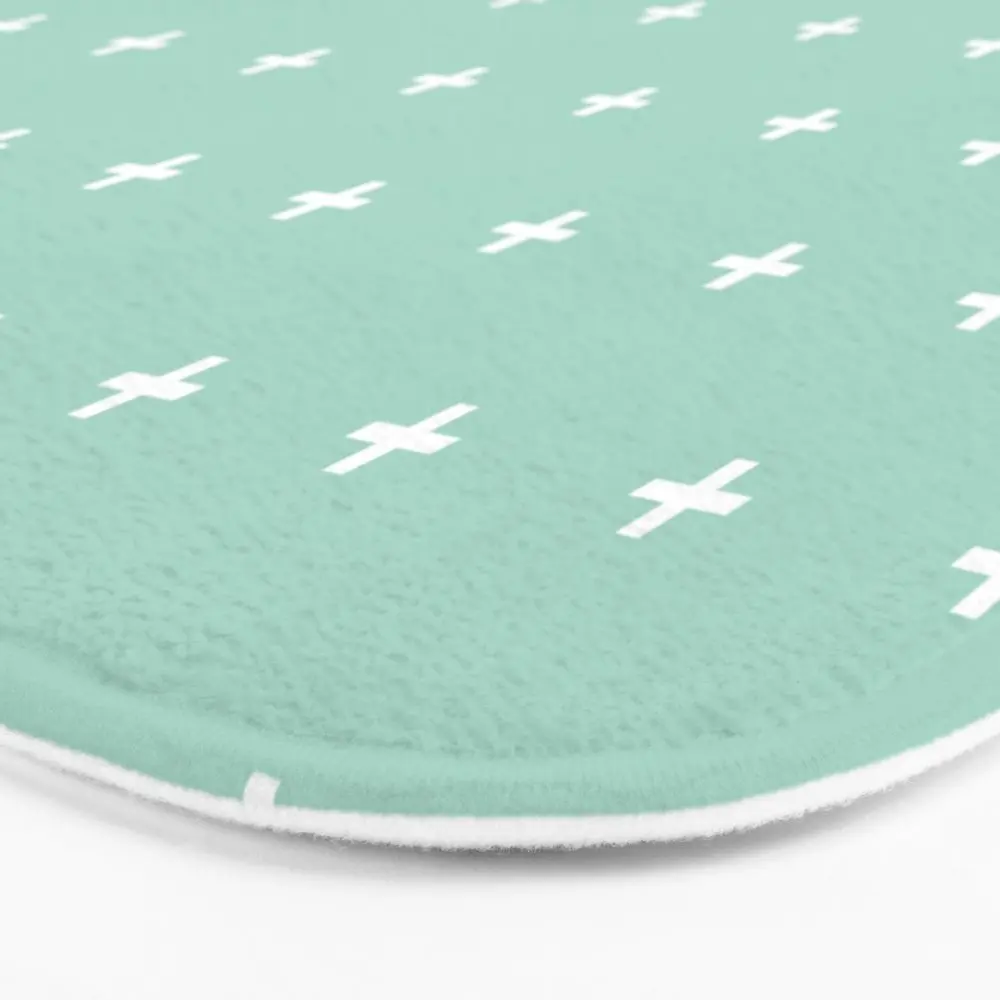 Противоскользящий коврик для ванной комнаты с рисунком в виде креста мятного