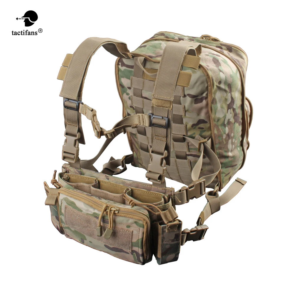 Flatpack D3 Plus Backpack Hydration Chest Rig Vest Armor Rifle AK M4 Hanger Utility Belly Pouch Hiking Hunting Army Bag Unisex