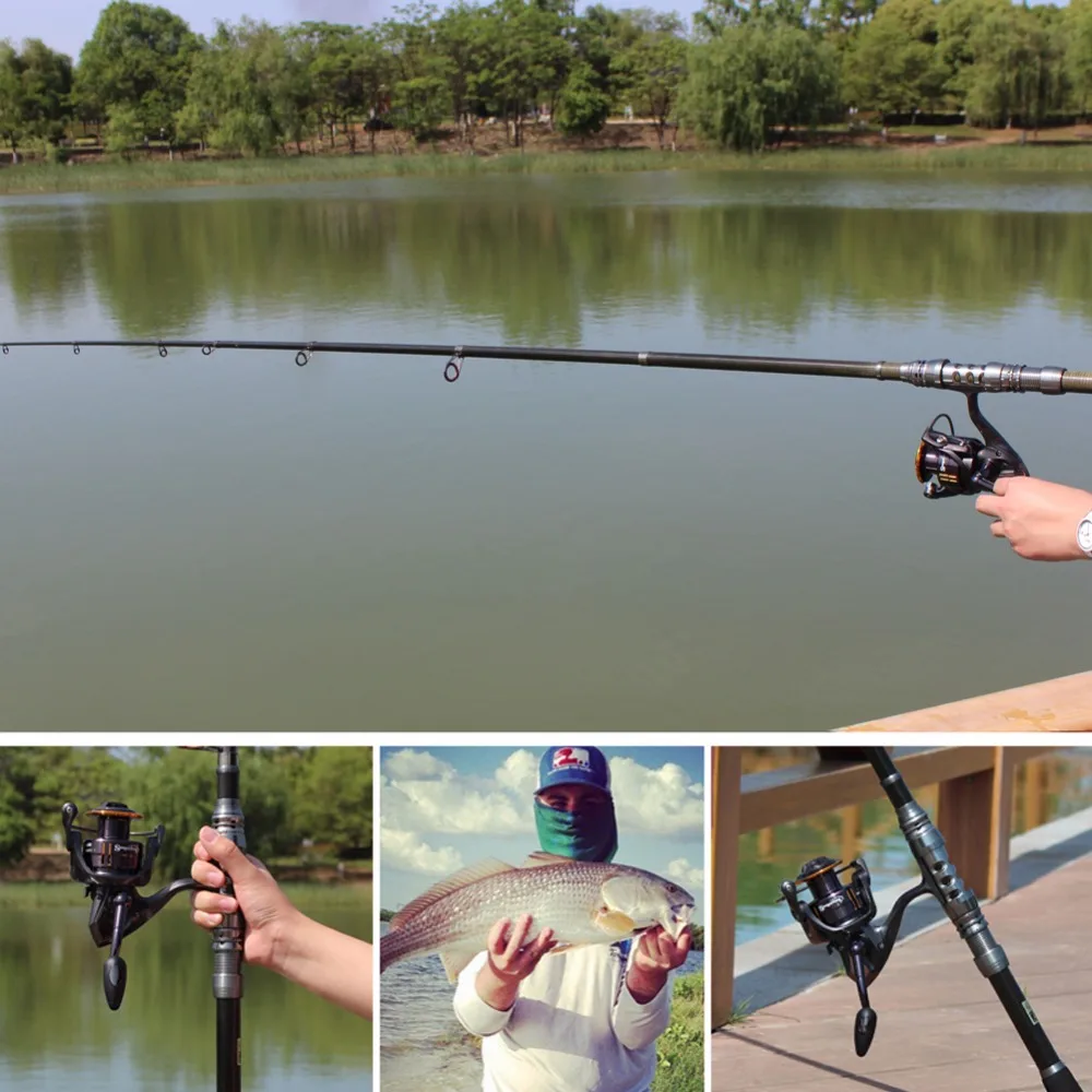 

Sougayilang Spinning Fishing Rod Combo 1.8-3.6m Telescopic Fishing Rod and 14BB Spinning Fishing Reel Wheel Set Fishing Rod Kit