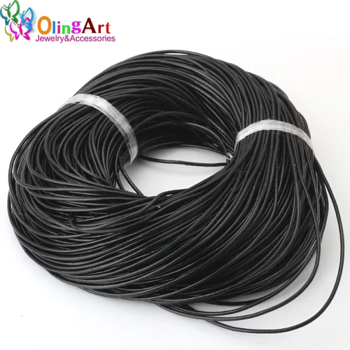 OlingArt 2mm 100Yard/Lot Craft Pearl Color Round Leather Cord Golden Silver DIY necklace Bracelet earrings jewelry making - Цвет: 015 100yard