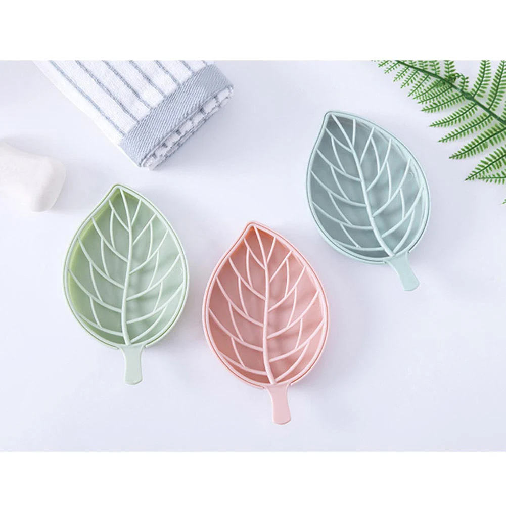 Newly Creative Double Layer Drain Soap Holder Dish Box Anti-skid Leaves Shaped Bathroom Accessories MK | Дом и сад