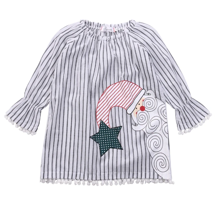 Новинка нарядная одежда для девочек рождественских праздников блузка с рюшами